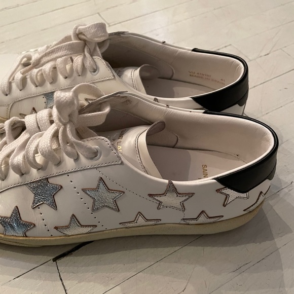SAINT LAURENT SILVER STAR SNEAKERS - Picture 5 of 7